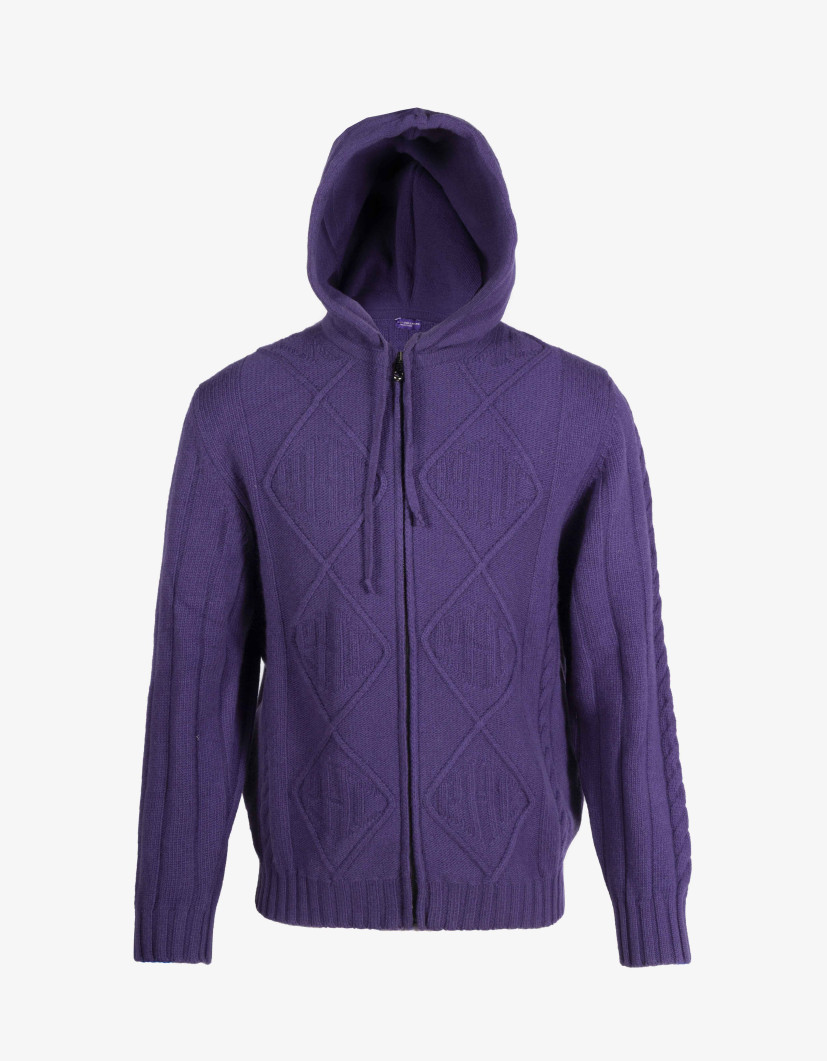Patrick Hellmann Collection Purple Hoodie Zip-Up Sweater image